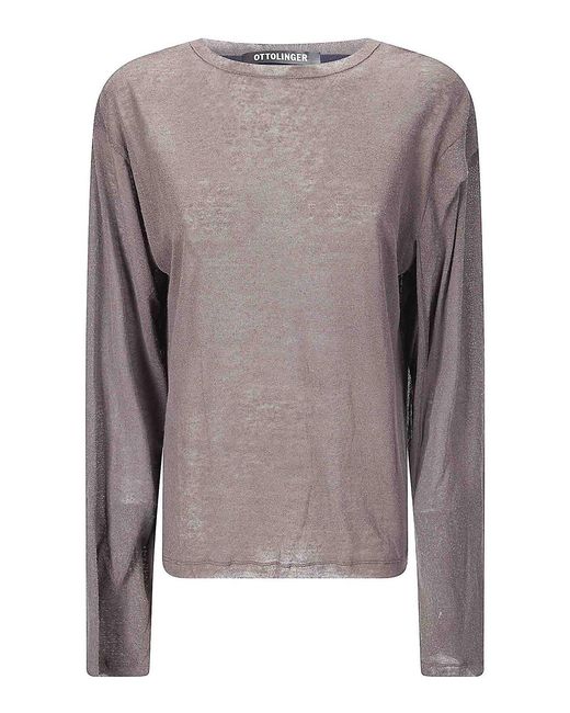 OTTOLINGER Brown Deconstructed Linen Longsleeve