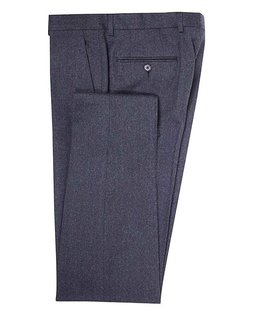 Zegna Blue Wool Suit With Two Button Closure for men