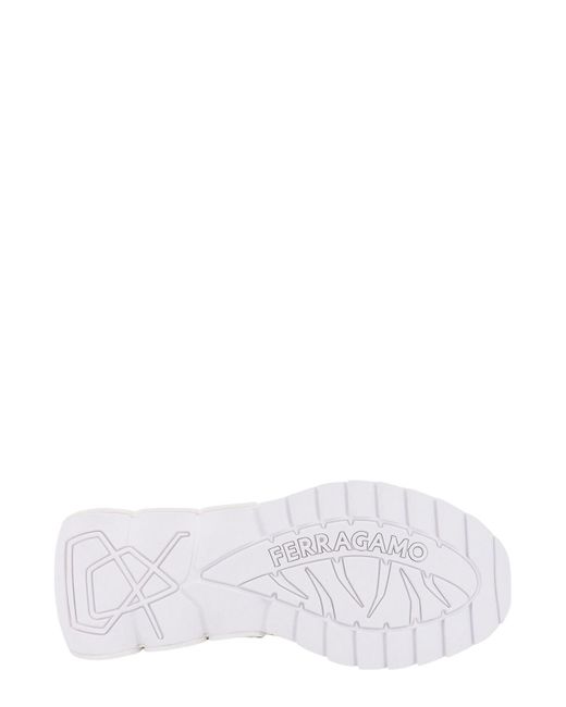Ferragamo White Nima Primeknit Low-top Sneakers