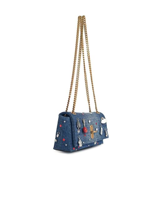 Marc Jacobs Blue Mini Double Chain Bag