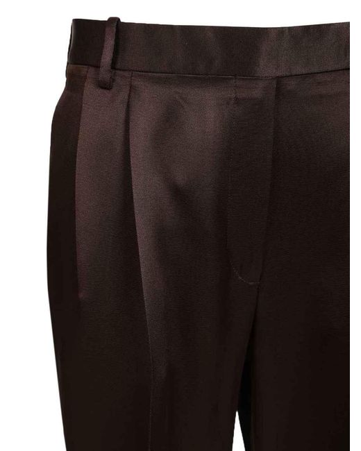 Tom Ford Brown Tailored Silk Trousers