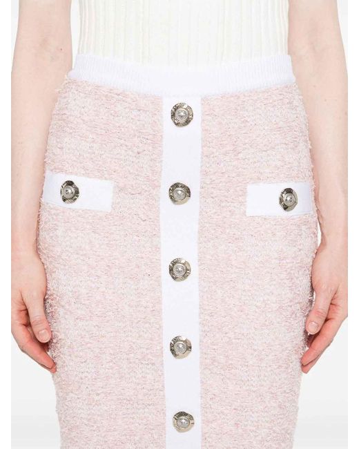 Balmain Pink Tweed Skirt