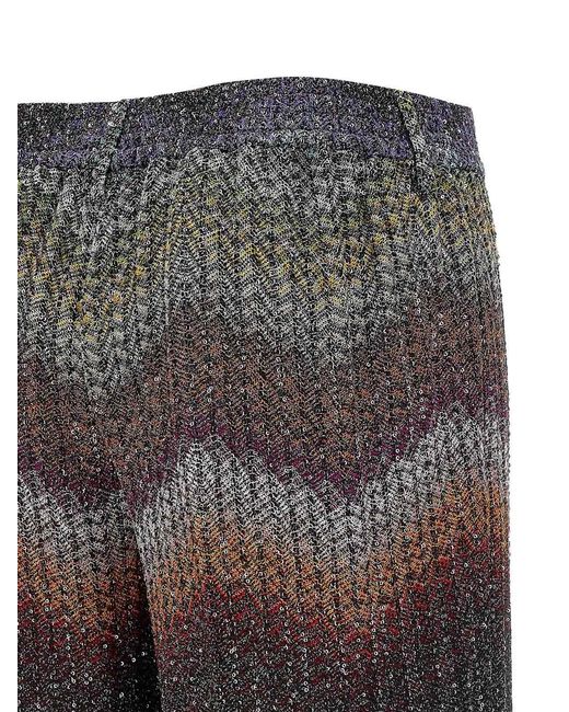 Missoni Gray Zigzag Lam Viscose Pants