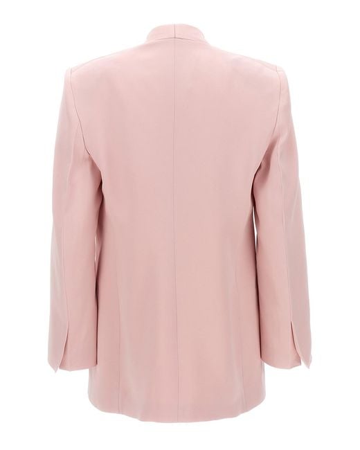 Victoria Beckham Pink Single-Breasted Blazer Jacket