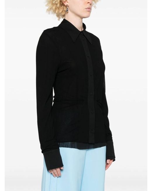 Jil Sander Black Double Layer Shirt