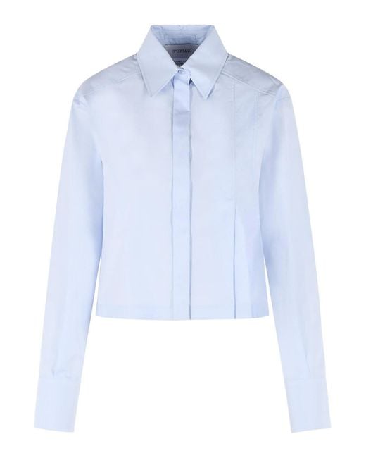 Sportmax Blue Certo Cropped Shirt