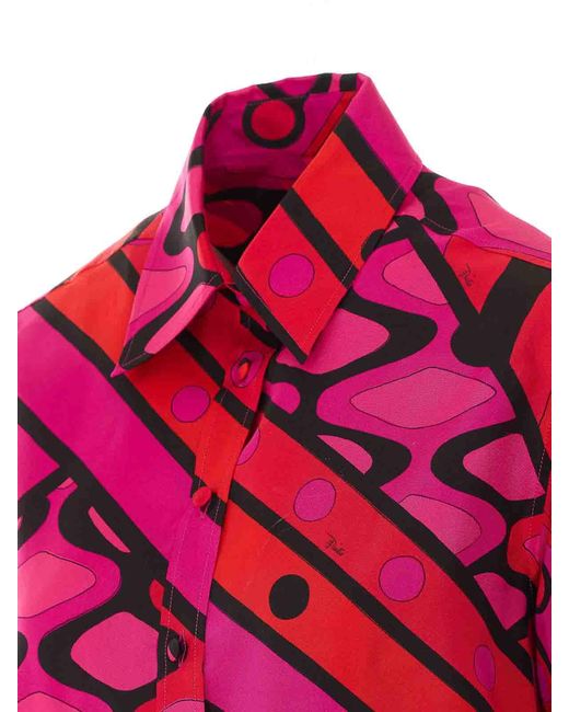 Emilio Pucci Pink Vivara Print Shirt
