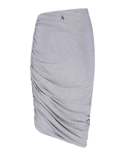 The Attico Gray Midi Asymmetrical Skirt