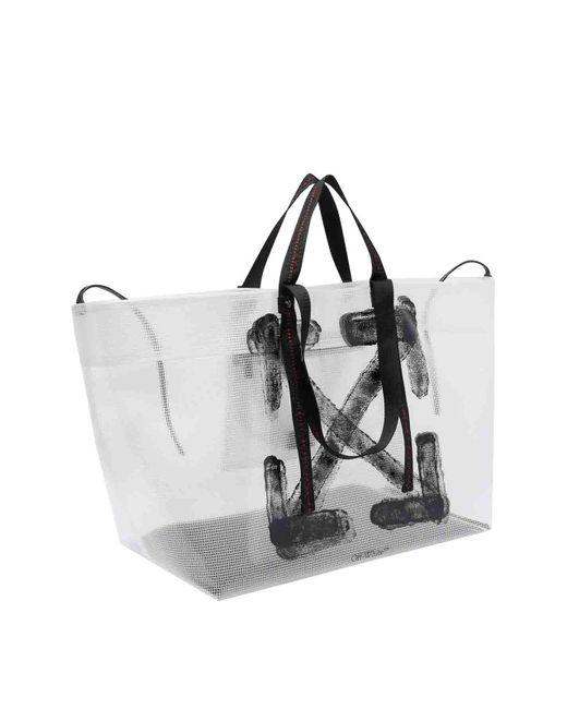 Off-White c/o Virgil Abloh White Transparent Heritage Day Off Tote Bag for men