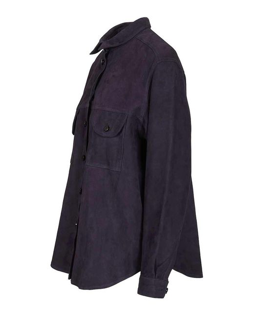 Blazé Milano Blue Viva Berber Suede Shirt