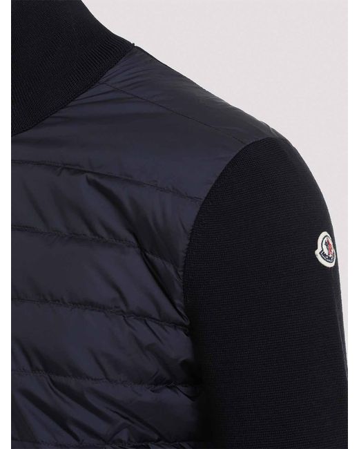 Moncler Blue Cardigan Tricot Jacket for men
