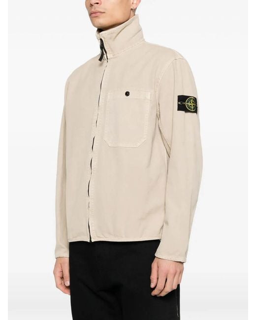 Stone Island Natural Patch-Pocket Zip Overshirt for men
