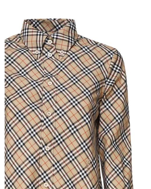 Burberry Gray Checkered Cotton Shirt