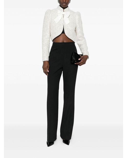 Alice + Olivia White Ilaria Bow Jacket