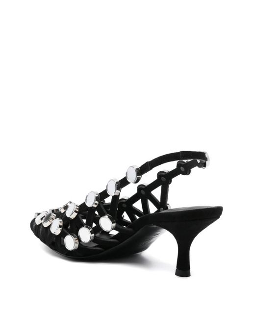The Attico Black Suede Slingback With Inserts
