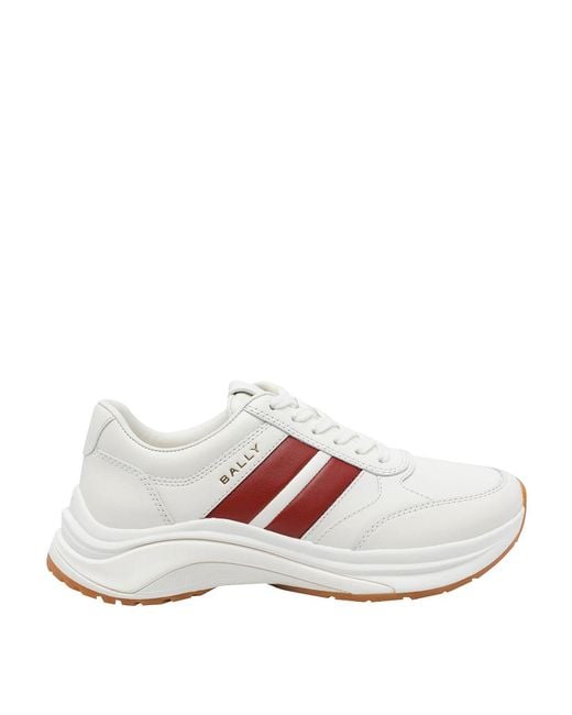 Bally White Logo-Print Panelled Sneakers for men