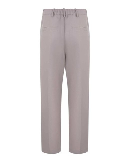 Alysi Gray Trousers Made Of Wool Blend