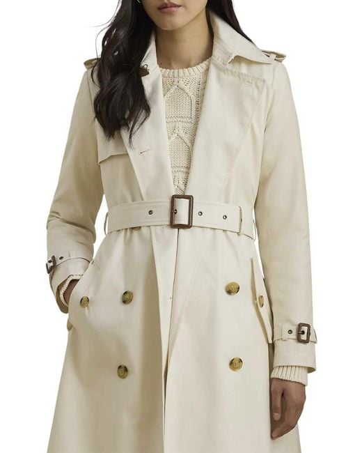 Ralph Lauren White Db Blt Rn38-Lined-Coat-Cotton Blend