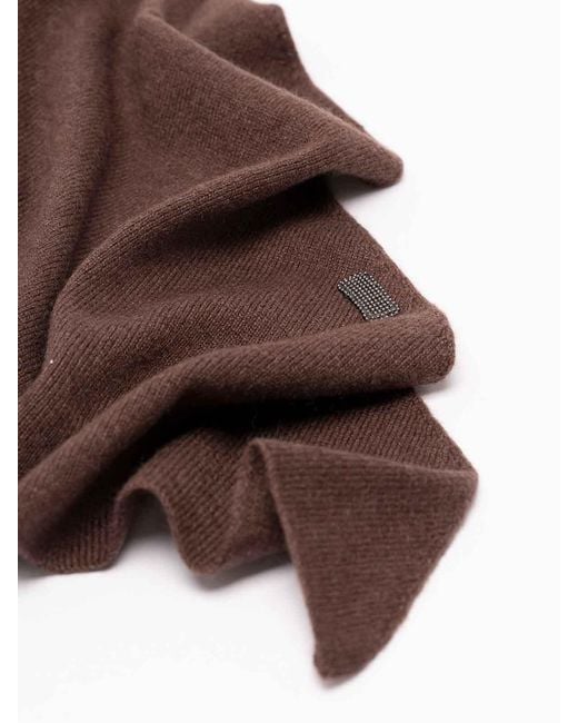 Brunello Cucinelli Brown Cashmere Scarf