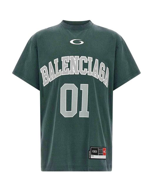 Balenciaga Green 'Basketball' T-Shirt for men