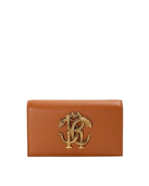 Roberto Cavalli Brown Leather Bag