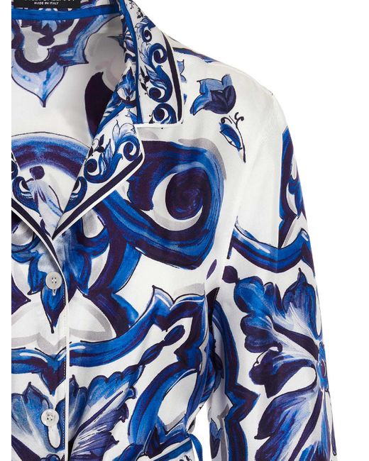 Dolce & Gabbana Blue Mediterranean Shirt