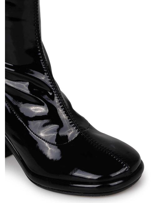 Black ankle boots shiny cheap