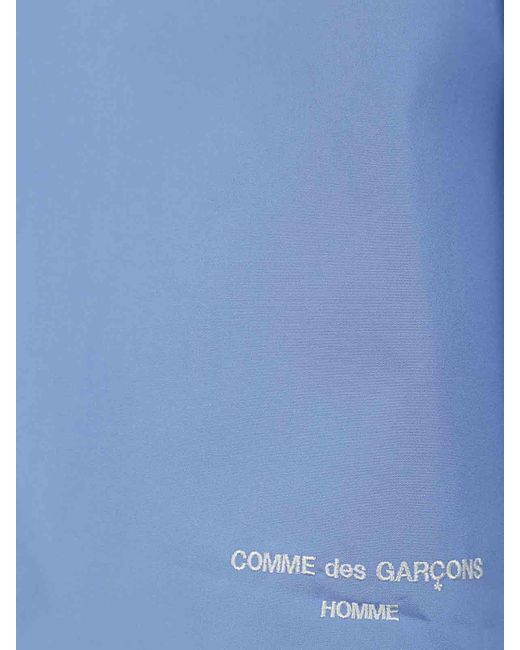 Comme Des Garcons Hommes Plus Blue Iconic Cotton Shirt With Logo for men