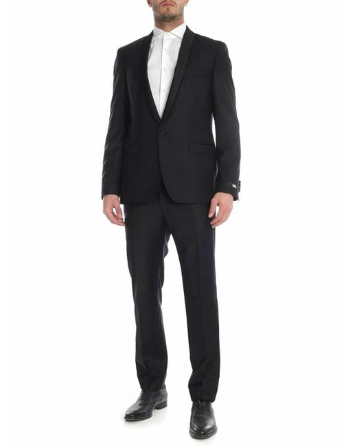 Karl Lagerfeld Blue Single-Breasted Jacket With Shiny Lapels for men