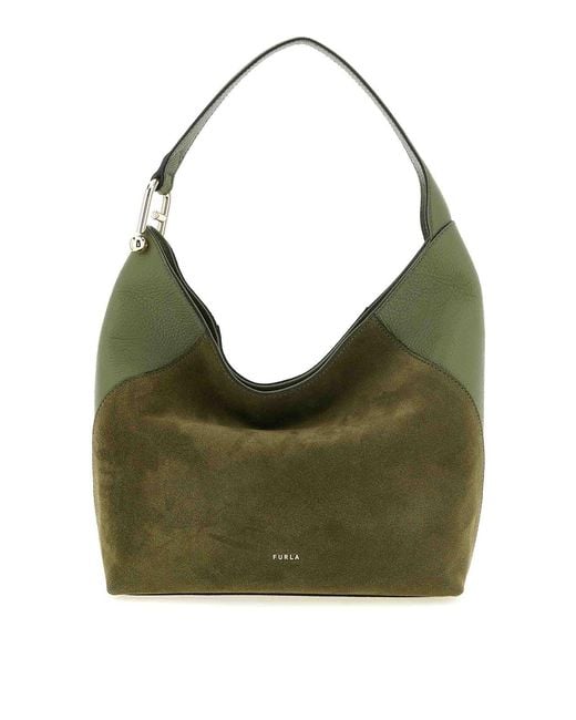 Furla Green Lara Medium Shoulder Bag