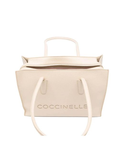 Coccinelle Natural Handbag Grained Sandshell Sandshell