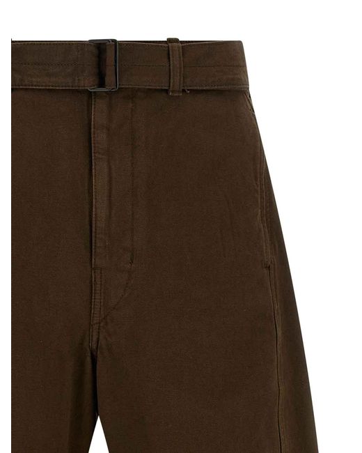 Lemaire Brown Twisted Belted Pants