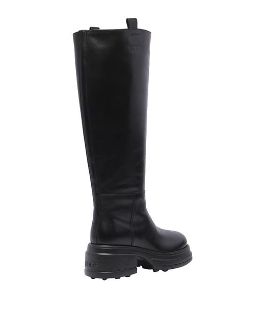 Tod's Black Leather Boots