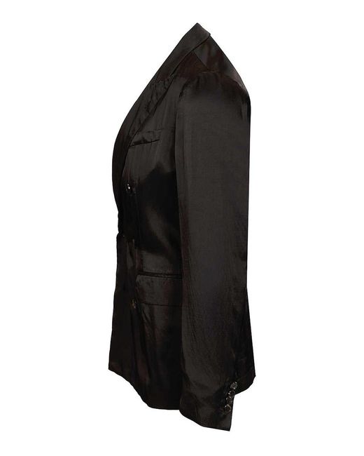 Dries Van Noten Black Double-Breasted Jacket for men