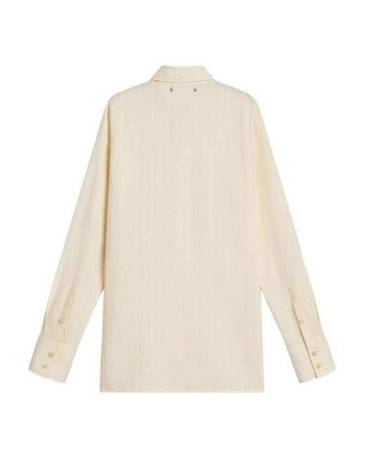 Golden Goose Deluxe Brand White Cotton Shirt With Sequins
