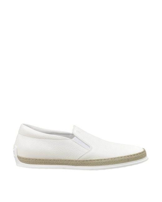Tod's White Leather Slippers for men