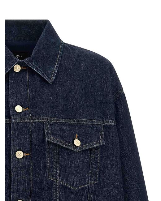 7 For All Mankind Blue 'gathered' Jacket