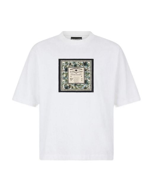 DSquared² White Monkey Business T-Shirt for men