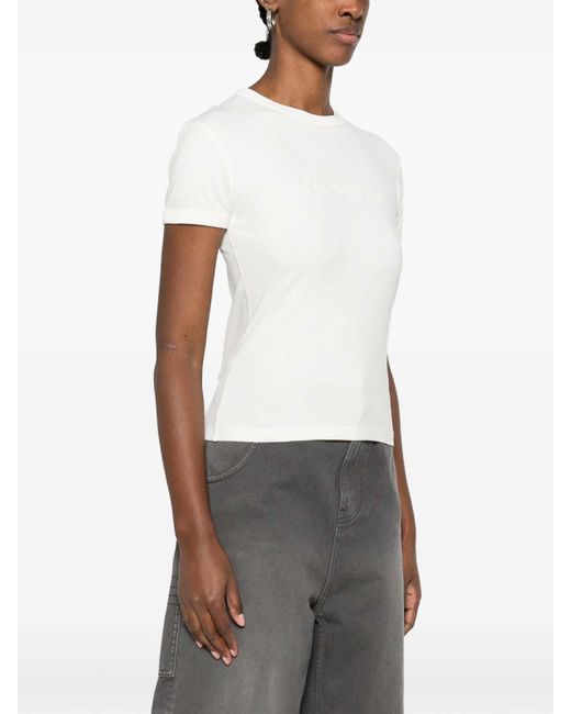 Acne White Logo Cotton T-Shirt