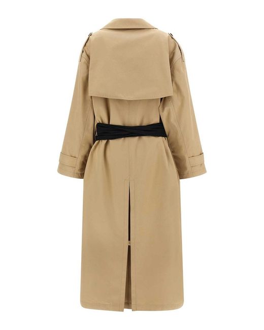 MM6 by Maison Margiela Natural Trench Coat With Gloves