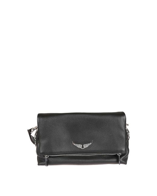 Zadig & Voltaire Gray Logo Leather Bag