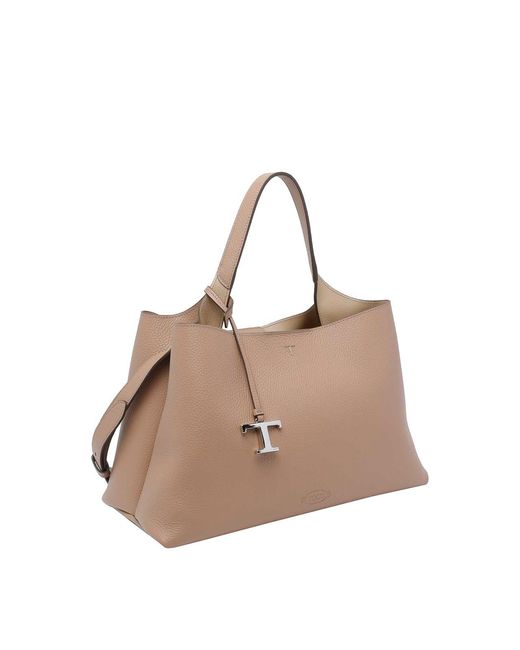 Tod's Natural Medium Leather Handbag