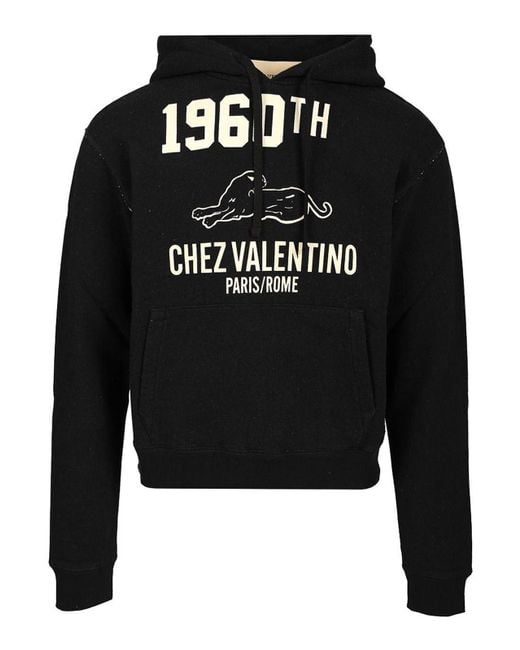 Valentino Garavani Black Chez Cotton Jersey Sweatshirt for men