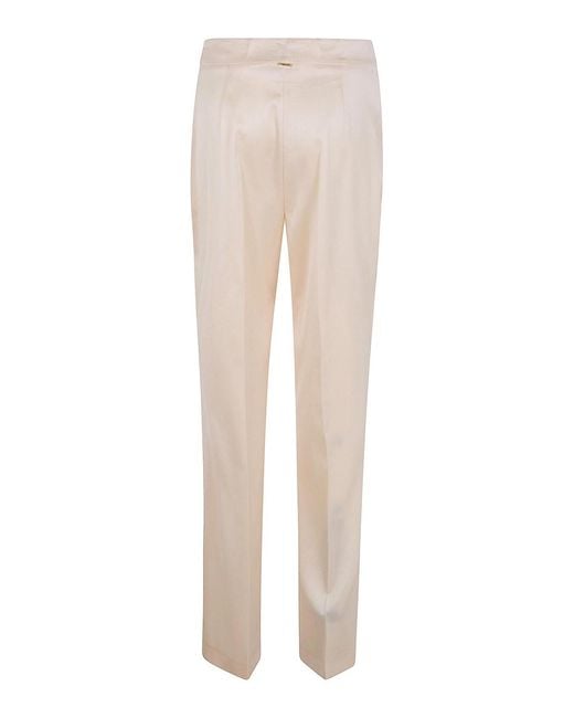 Twinset White Wide Leg Relaxed Trousers