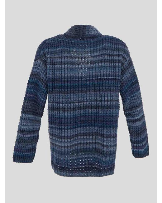 Laneus Blue Cardigan With Long Sleeves for men