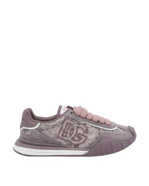 Dolce & Gabbana Brown Lilac Dg Atlhetic Sneakers