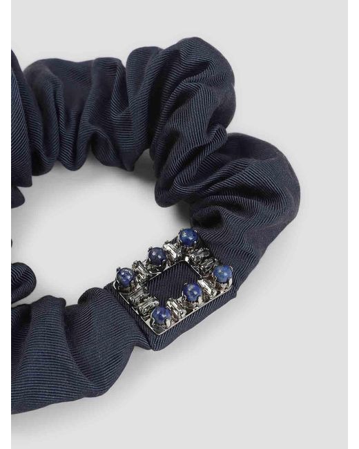 Roger Vivier Blue Tres Vivier Stone Scrunchie