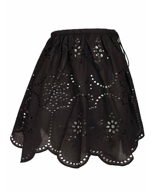 Matteau Black Broderie Mini Skirt