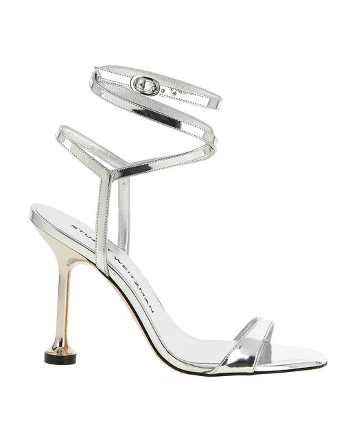 Stuart Weitzman White Nudistini Wrap Sandals