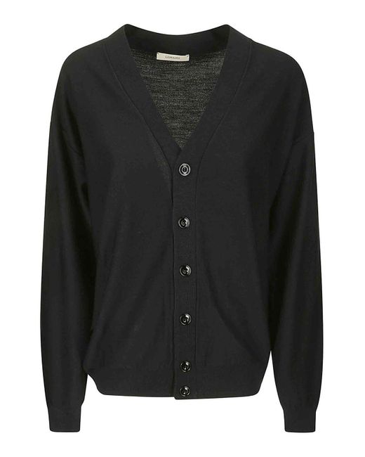 Lemaire Black Relaxed Woven Cardigan